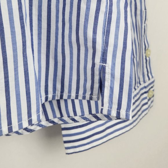 NWT Everlane Blue Stripe Button Up Collared PJ Pajama Shirt sz XS,S,M - Picture 5 of 7